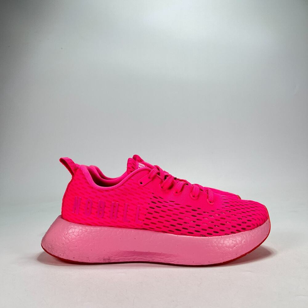 NOBULL Allday Knit Neon Pink Cushioned Training Running Shoes Women's Size 8.5